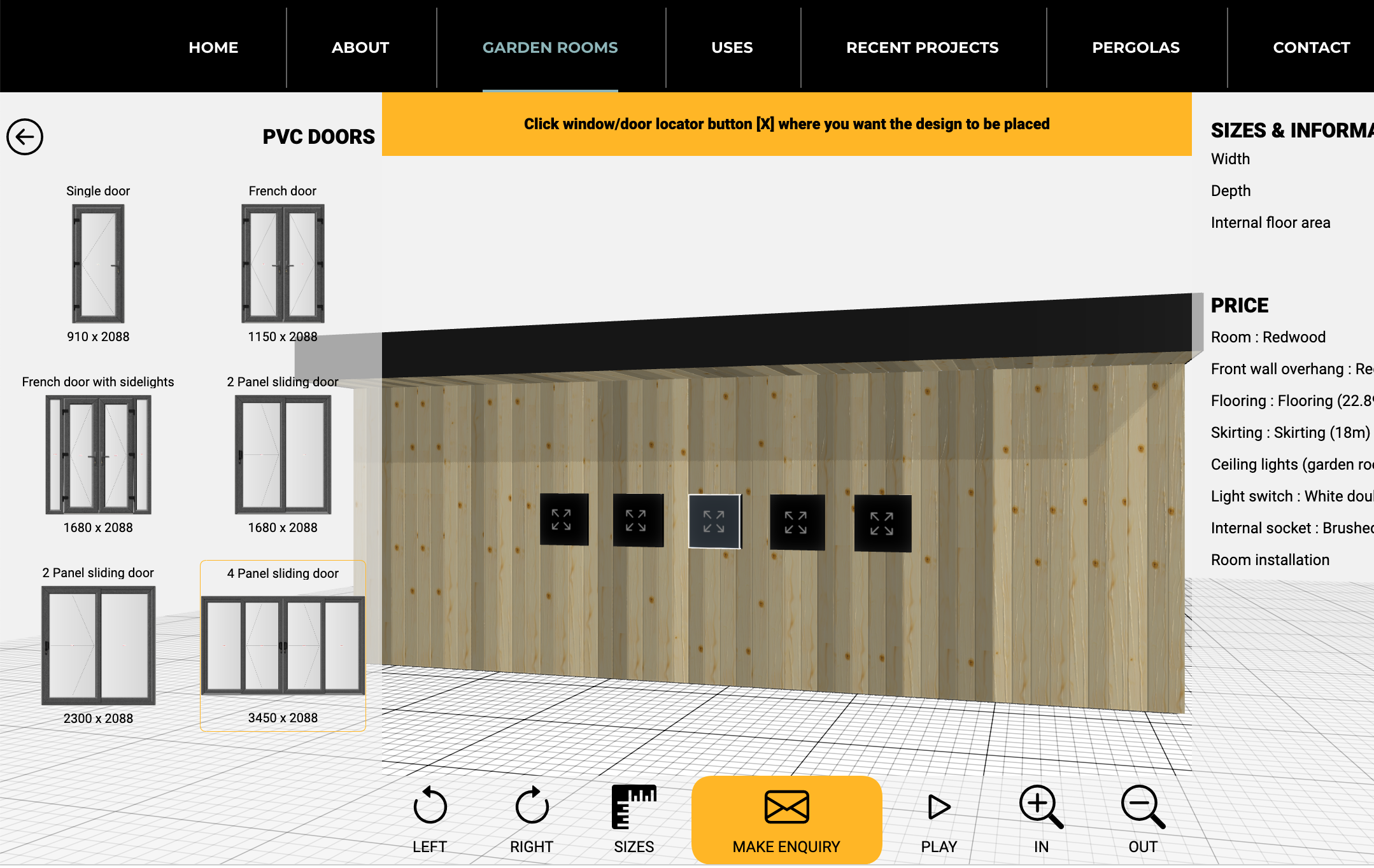 Free online configurator design tool adding doors