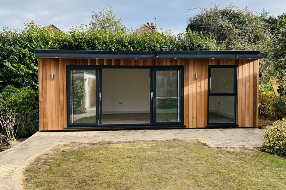 Bespoke 7m x 4m Cedar garden room, fully insulated and fitted.