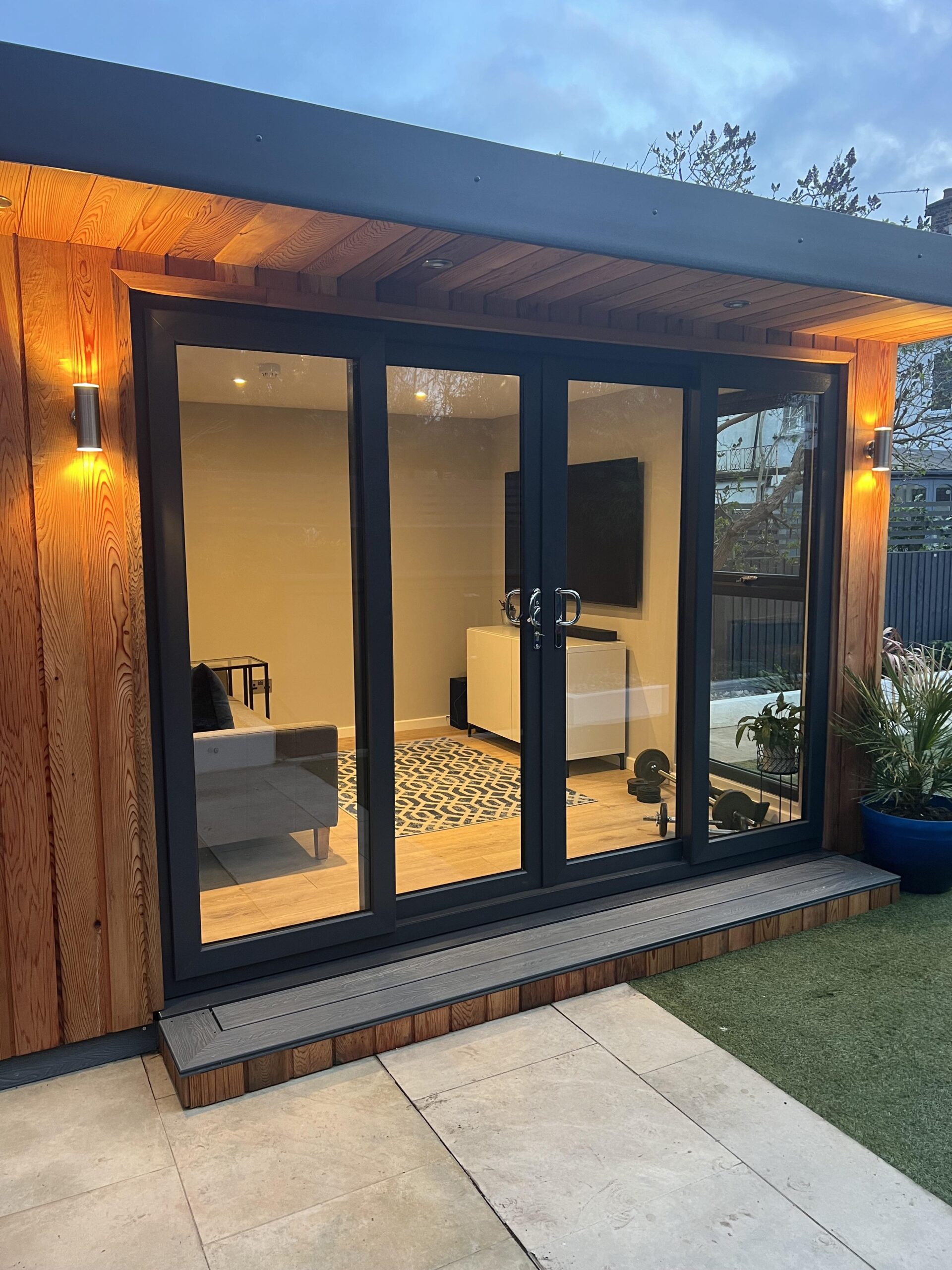 Bespoke garden room games room and teenage den exterior in Surrey built by My Retreat Garden Rooms